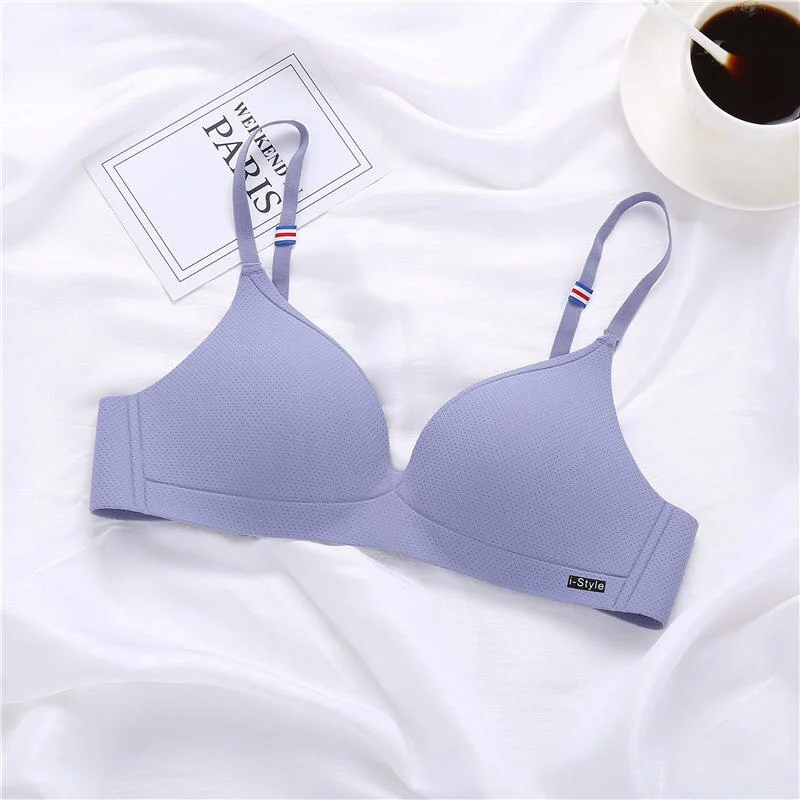 Billionm Bra Women Brassiere Bralette Sexy Breathable Female Solid Color Lingerie Ultra-thin Wireless Bras for Girl AB Small Cup