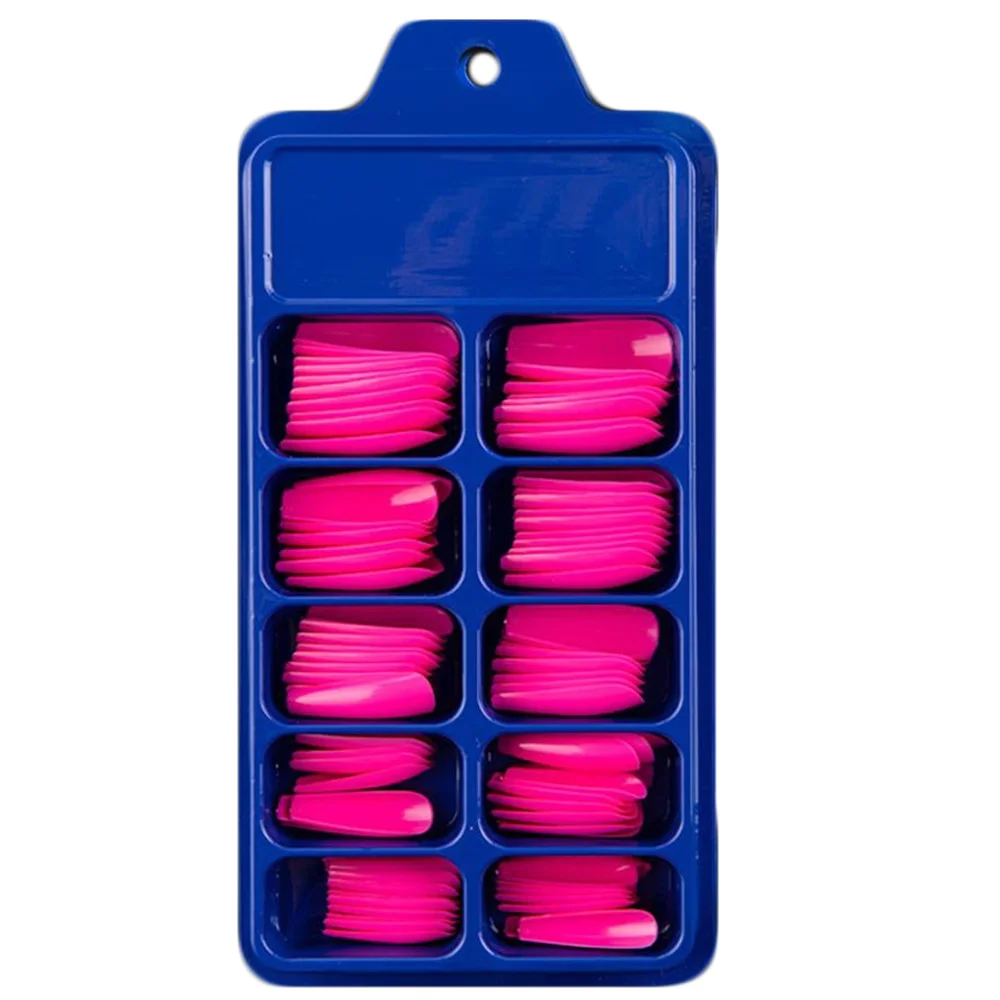 24/100 Pcs Solid Color False Nails Long Ballerina Simple Fake Nails Extension Nails Art UV Gel Acrylic Manicure Full Nail Tips