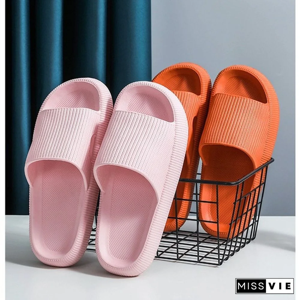 5 Colors Newest Super Soft Sandals Unisex Home Slippers Solid Color Thick Soled EVA Anti skid Fashion Sandals Quick Dry Shower Slippers Outdoor Bathing Slippers