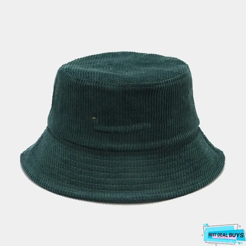 Female Autumn Corduroy Fisherman Hat