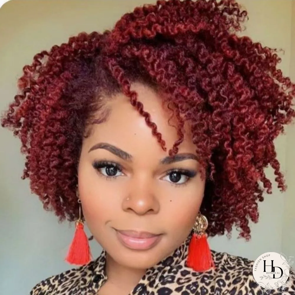 Burgundy Casual Solid Patchwork Wigs