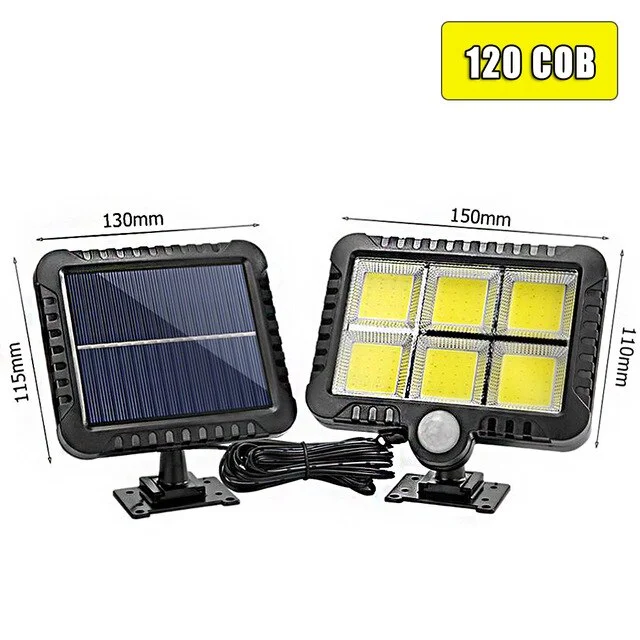 120COB LED Solar Wall Light PIR Motion Sensor Outdoor Waterproof Garden Solar Power Lights For Street Path Outdoor Wall Lamp