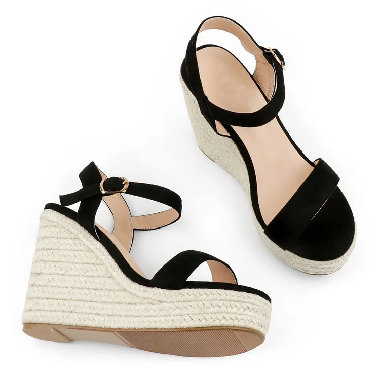 115mm/4.5" Women's Fashion Platform Wedge Sandals Heeled Buckle Shoes For Summer VOCOSI VOCOSI