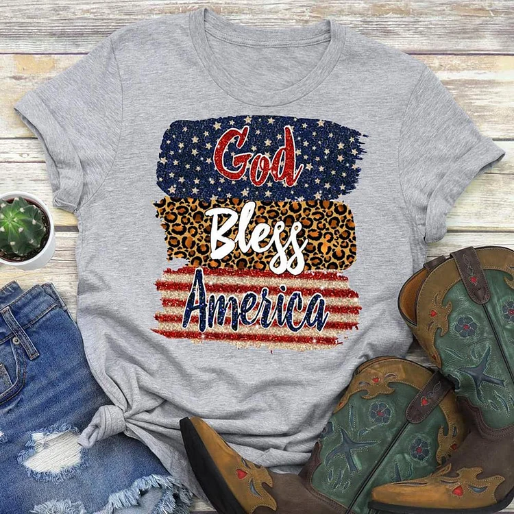 Independence Day Print Letter T-shirt Tee