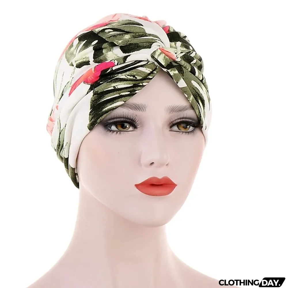 Women Muslim Daily Turban Folding Cross Knotted Hair Scarf Elastic Head Wrap Headwear Bandanas Lady Hair Hats Beanie Hair Loss Accessories
