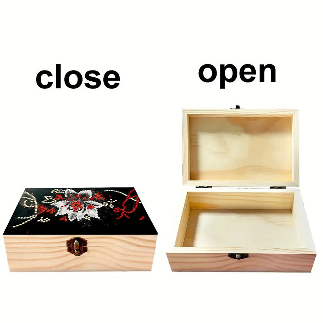 Flower DIY Wooden 5D Diamond Art Diamond Art Storage Box for Adult Desktop Decor