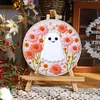 【Limited Stock Sale】Retro Flower Ghost-DIY Embroidery Kit with Pattern Cotton Threads Needles Hoop 25*25cm/9.84*9.84in tapestrymarket
