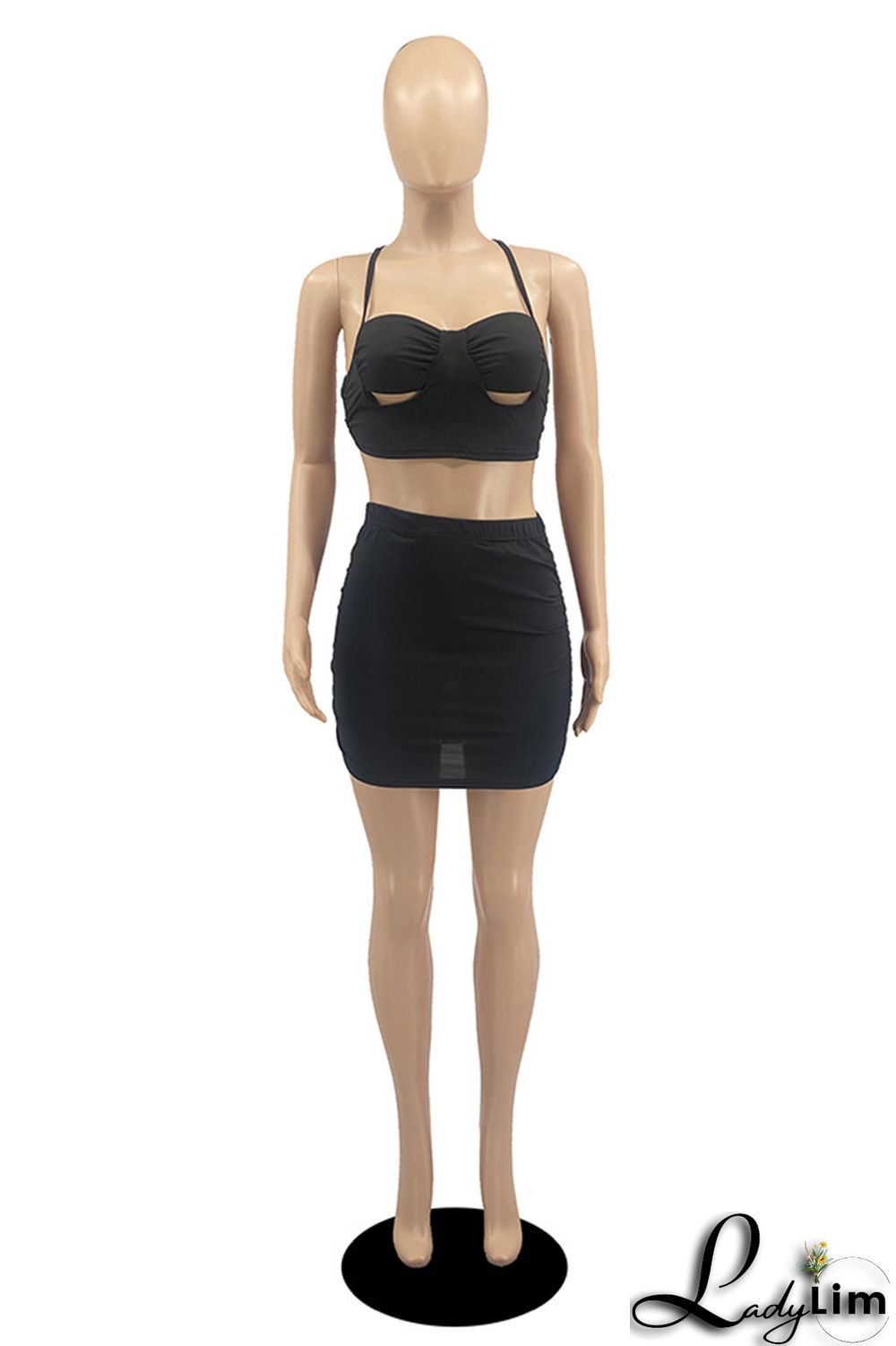 White Sexy Casual Solid Bandage Strap Design Spaghetti Strap Sleeveless Two Pieces