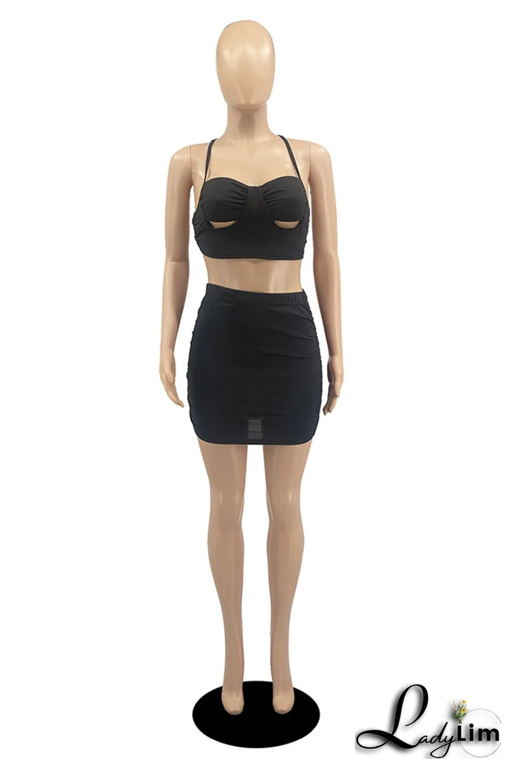 White Sexy Casual Solid Bandage Strap Design Spaghetti Strap Sleeveless Two Pieces