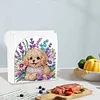 (US Only)Puppy Flower DIY Diamond Napkin Holder Set Unique Gift for Friends and Family