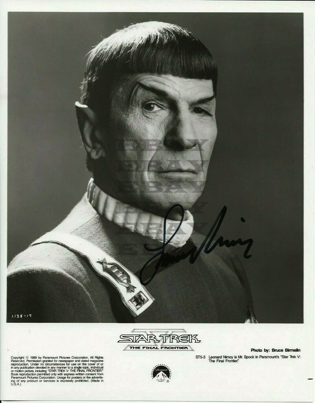 STAR TREK LEONARD NIMOY Mr. Spock Autographed Signed 8x10 Photo Poster painting Reprint