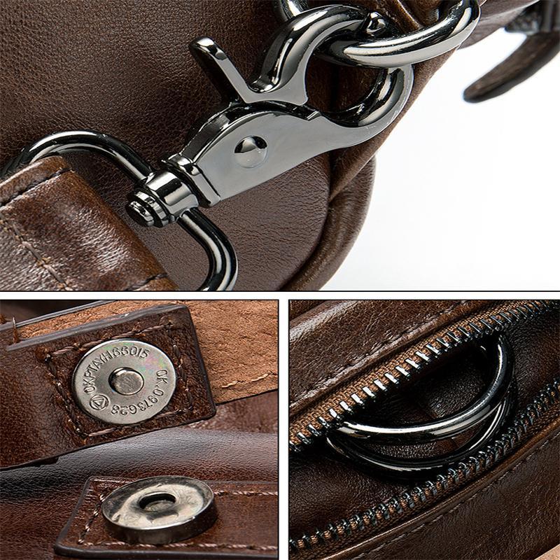 Men's Leather Backpack Retro Multifunctional Handbag