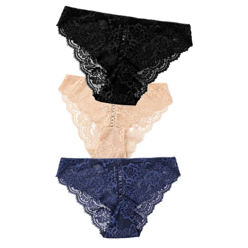 3pcs Sexy Lace Panty Women Briefs Panties Women Low Waist Lingerie Underwear Female Sexy Iminates L XL XXL Underpant 8 Colors