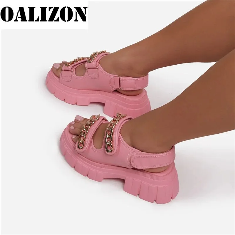 New Summer Gladiator Roman Women Chain Flip Flops Sandals Slippers Shoes Women Open Toe Flat Platform Lady Casual Sandals Shoes