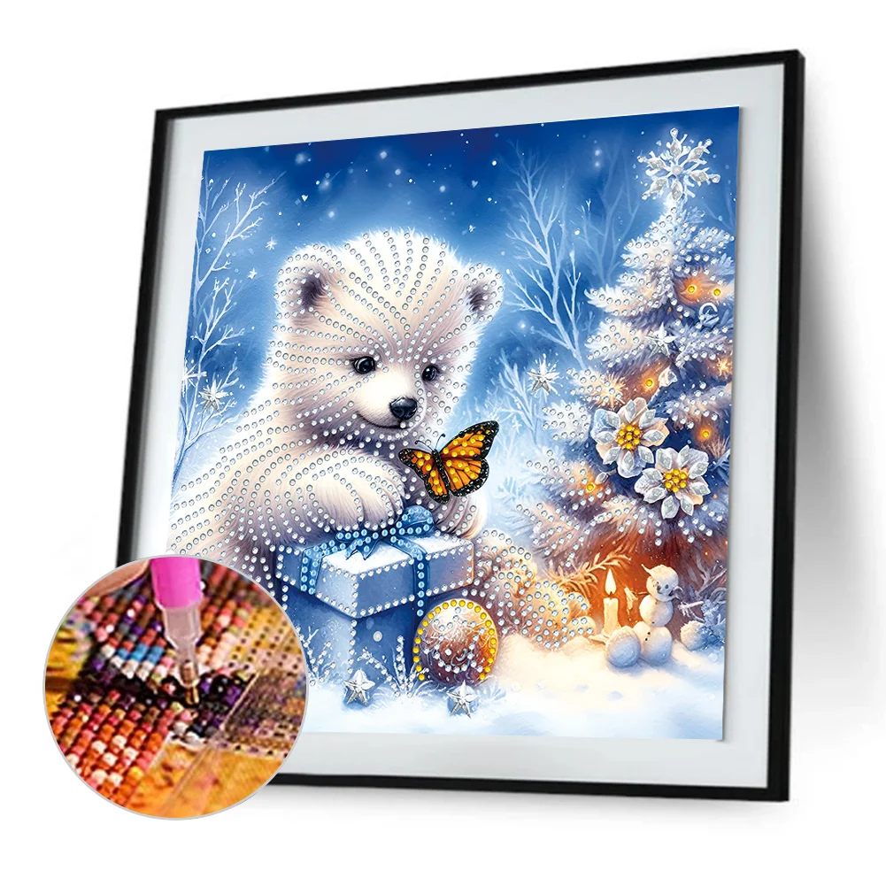 Diamond Painting - Partial Special Shaped Drill - Snow Bear(Canvas|30*30cm)