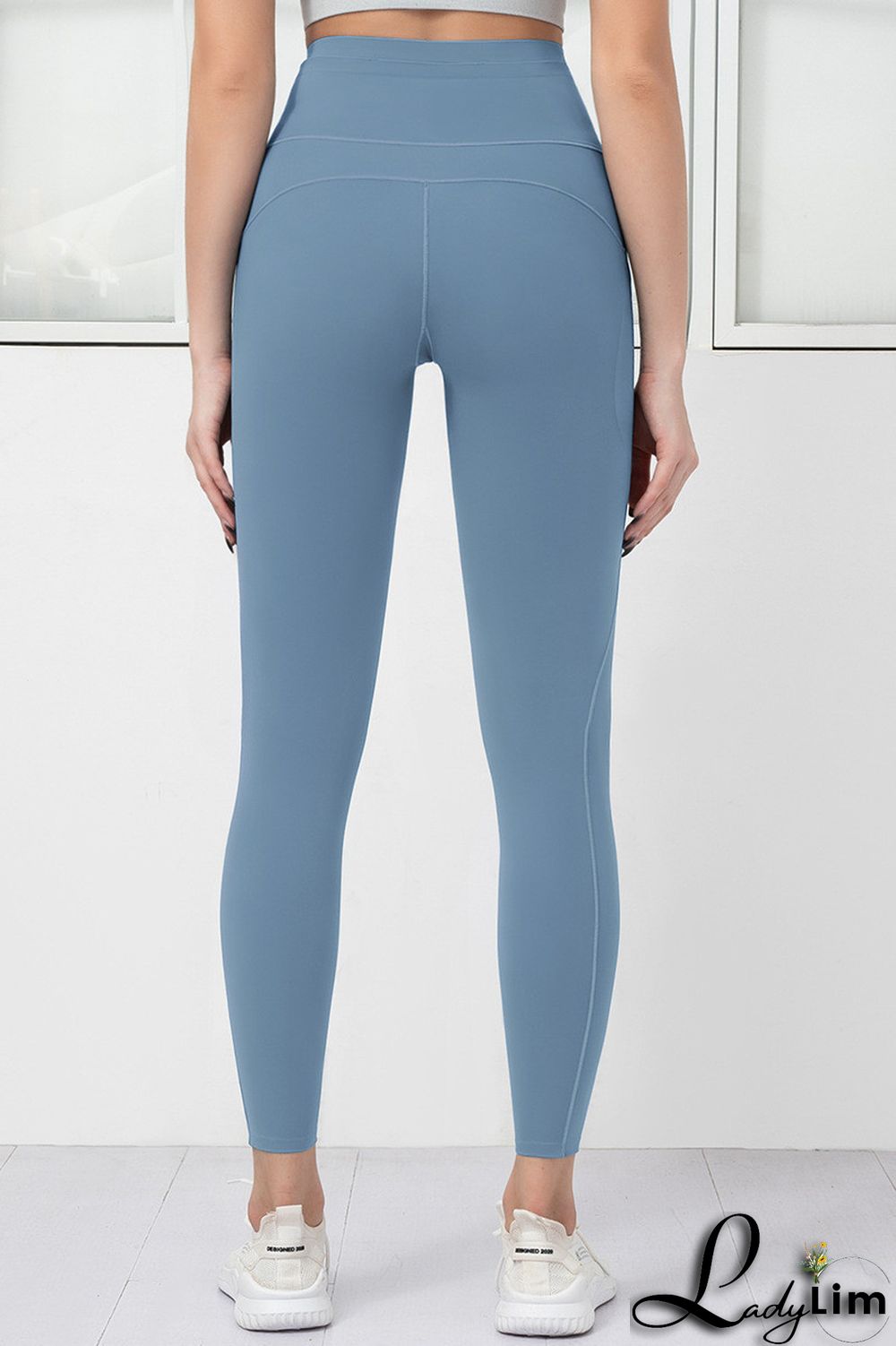 Orange Pink Casual Sportswear Solid Basic Skinny High Waist Trousers