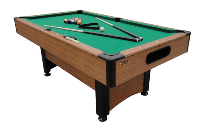 6.5' Billiard Table with Leg Levelers, Automatic Ball Return, and Classic Green Nylon Cloth