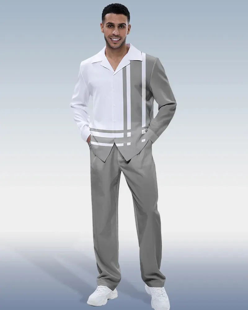 Olive Long Sleeve Walking Leisure Casual Suit main image 1