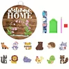 (US Only)12pcs 2D Flat DIY Diamond Art Pendant Cartoon Animal Home Garden Door Wall Decor