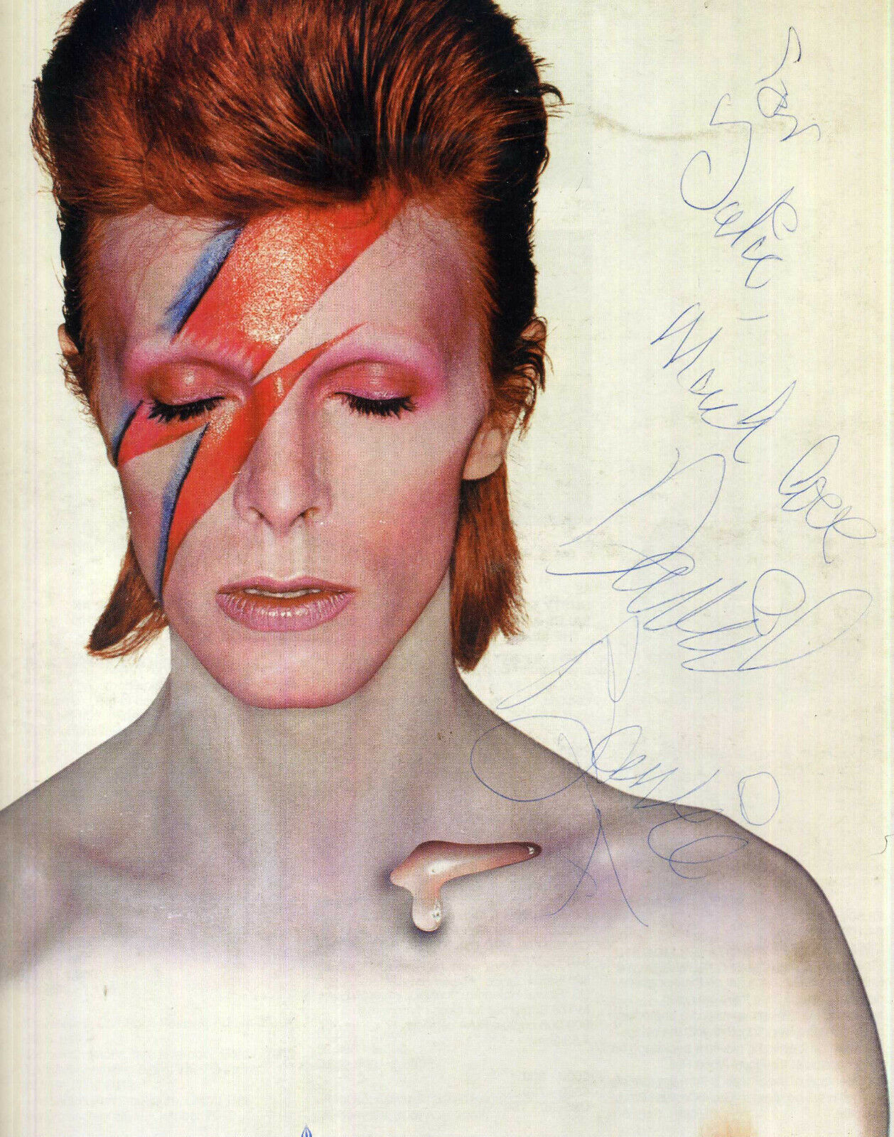 DAVID BOWIE Signed 'ALADDIN SANE' Photo Poster paintinggraph - Pop & Rock Singer - Preprint