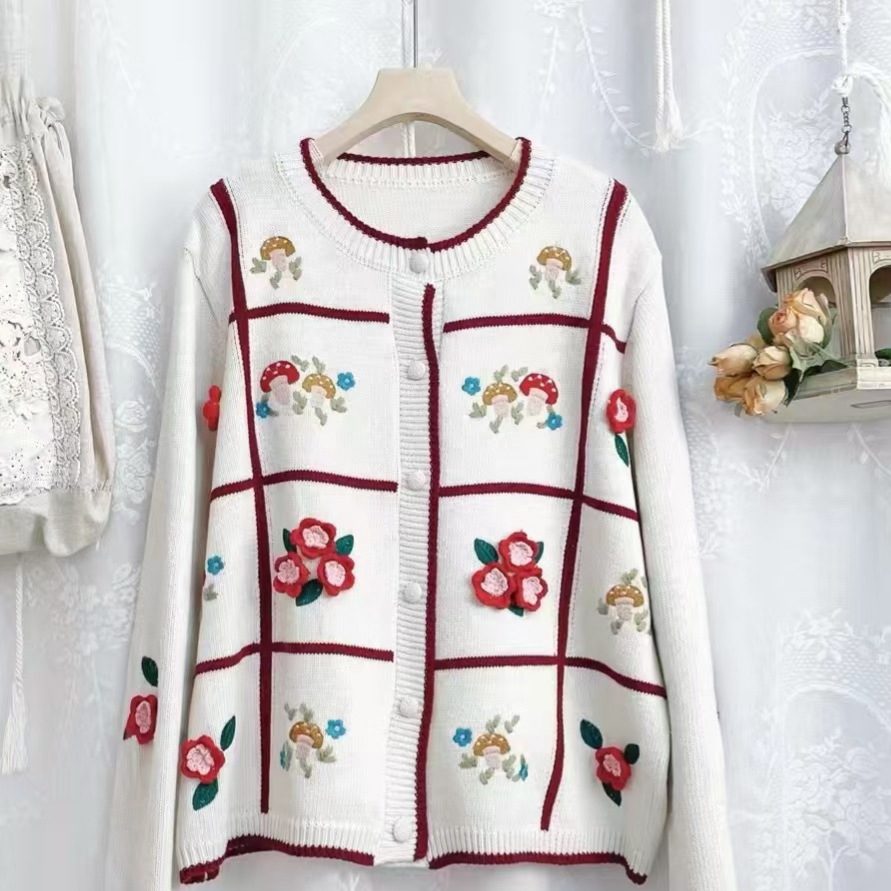 Chicfifth Sweater Women Winter Long Sleeve High Quality Autumn Vintage Top Knitted Cardigan