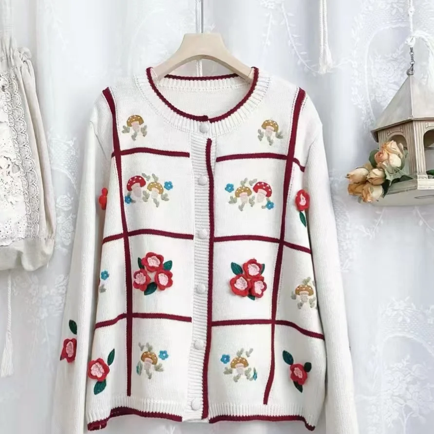 Chicfifth Sweater Women Winter Long Sleeve High Quality Autumn Vintage Top Knitted Cardigan