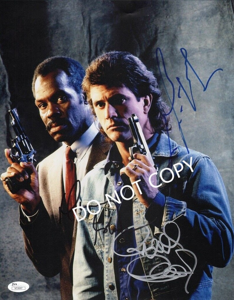 Mel GIBSON & DANNY GLOVER 8 x10 20x25 cm Autographed Hand Signed Photo Poster painting