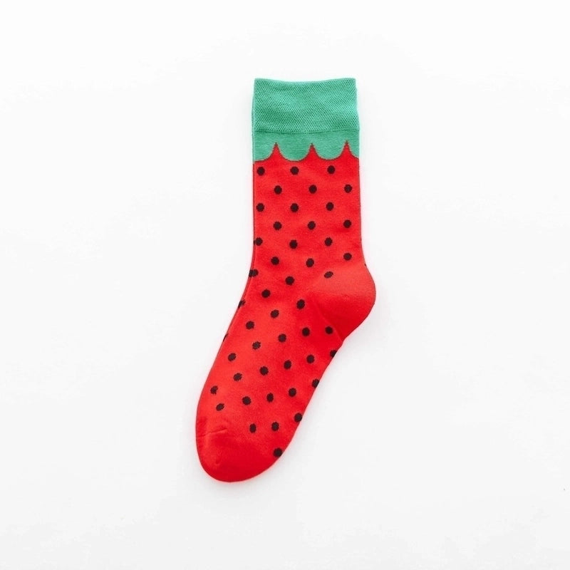 Women’s Cartoon Style Animal Fruit Cotton Crew Socks A Pair