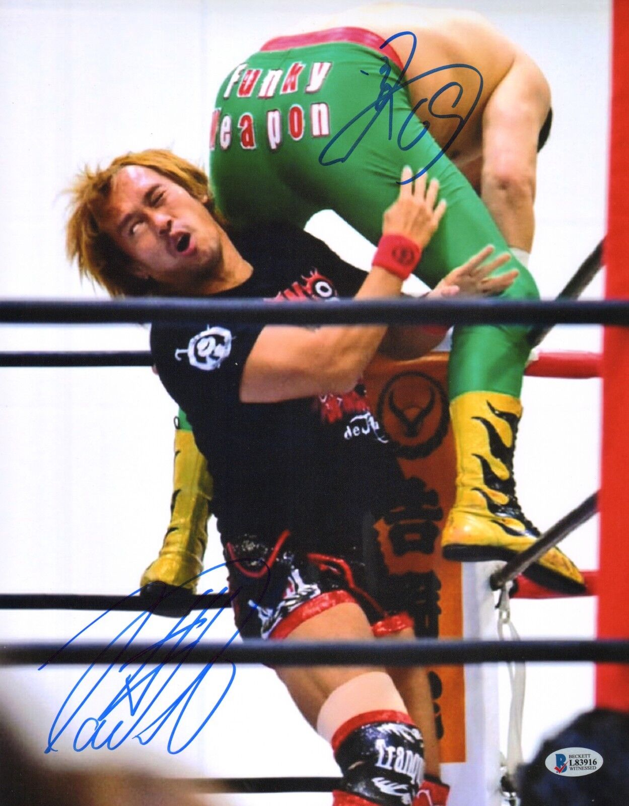 Tetsuya Naito Ryusuke Taguchi Signed 11x14 Photo Poster painting BAS COA New Japan Pro Wrestling