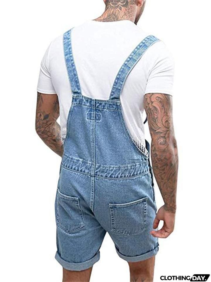 Retro Casual Bib Denim Jumpsuit