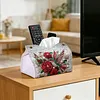 Diamond Painting Red Rose Hummingbird PU Leather Tissue Box for Napkin Holder