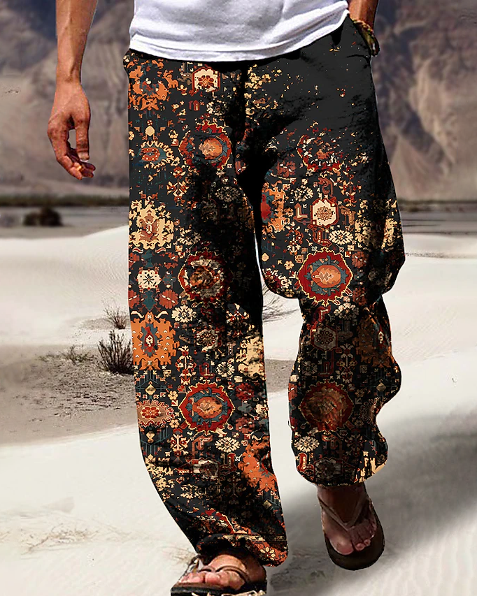 Men's Southwest Style Cotton Linen Trousers 12