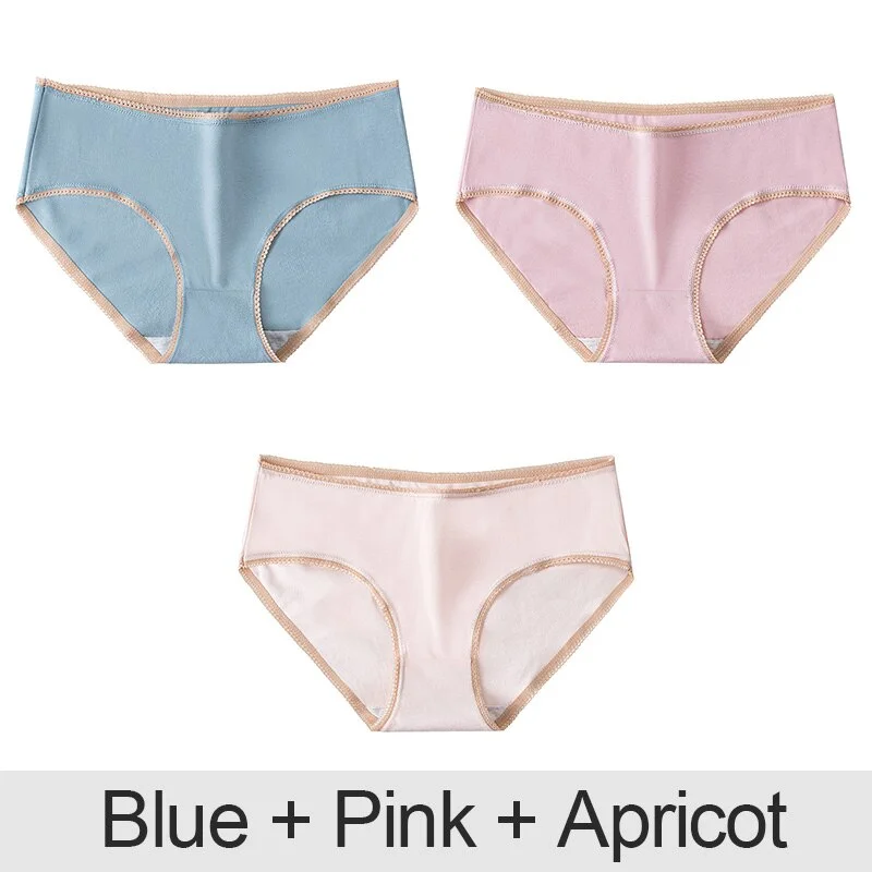 3PCS/Set Cotton Panties Patchwork Women Panties Sexy Lingerie Female Underwear Underpants Woman Panties Briefs Intimate Pantys