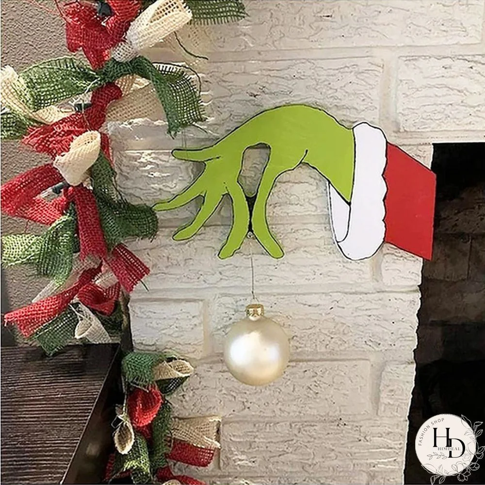 Christmas Thief Hand Cut Out Christmas Thief Grinch Hand Decorations Christmas Ornaments Thief Hand Decal Wall Stickers Home Wall Decor