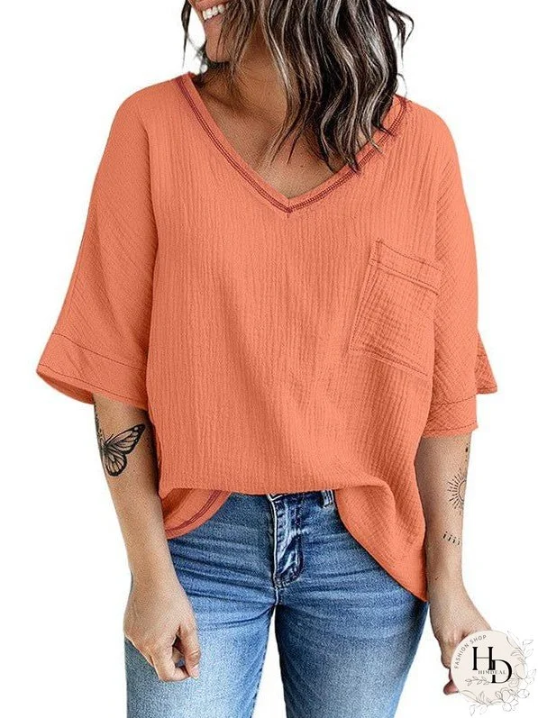 Women's Summer Casual Pocket Tee