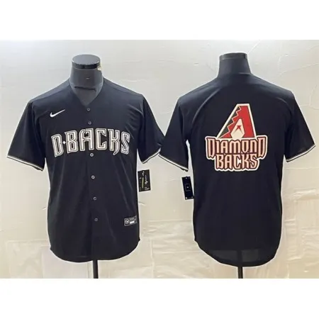 Men's Arizona Diamondbacks Black Team Big Logo Cool Base Stitched Baseball Jersey 4LAE