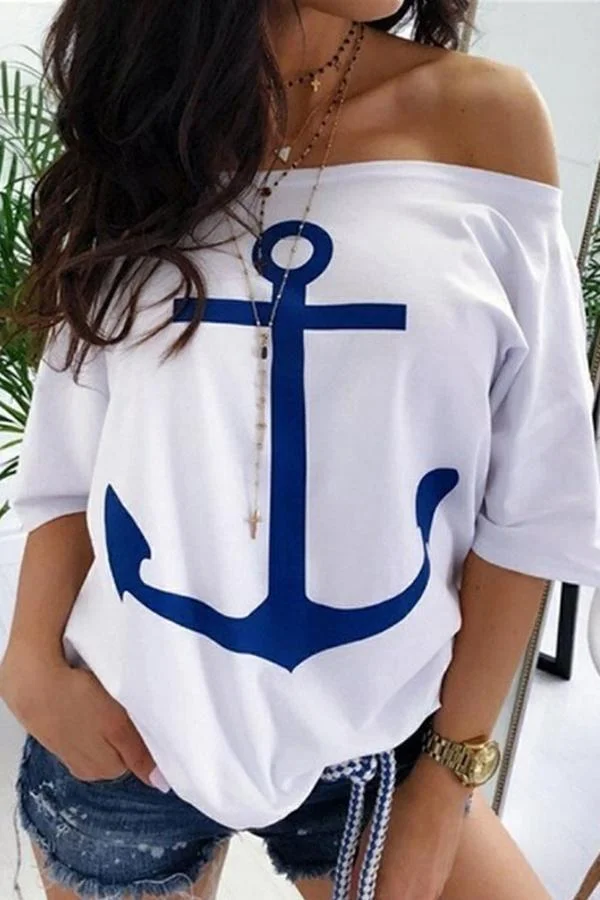 Abebey Printed Off Shoulder T-shirt