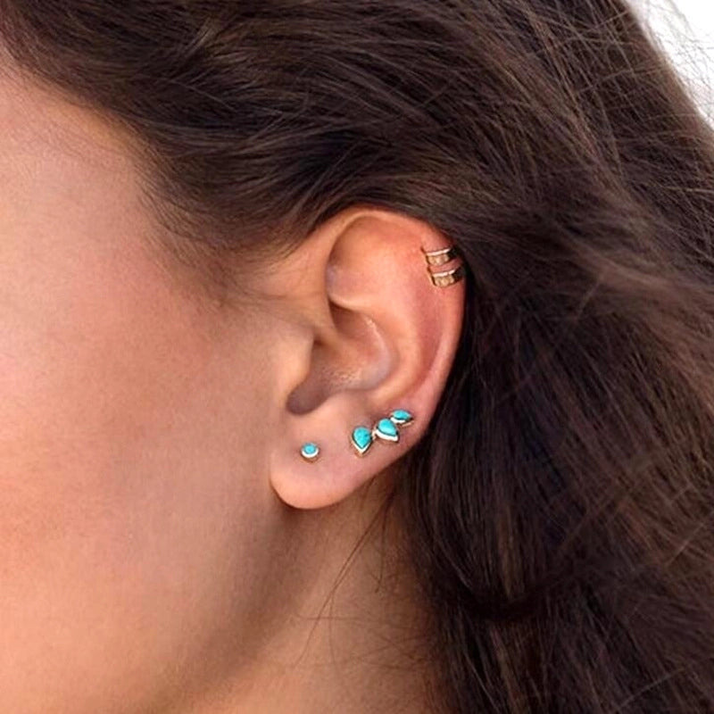1 Pair Minimalist Solid Color Inlay 925 Sterling Silver Copper Zircon Ear Studs3
