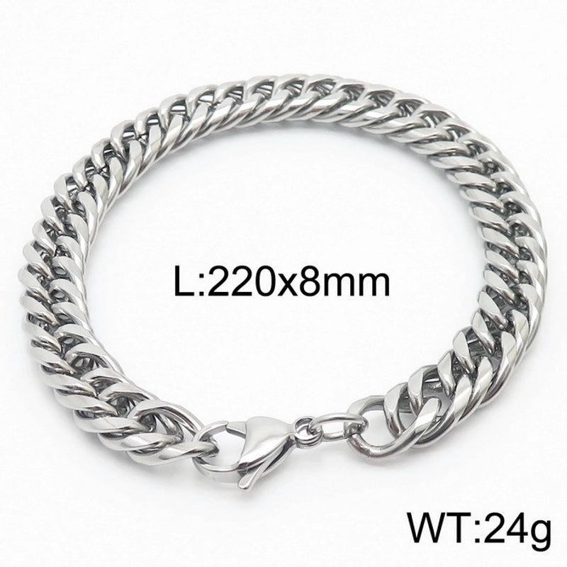 Minimalist Solid Color Titanium Steel Chain Unisex Bracelets