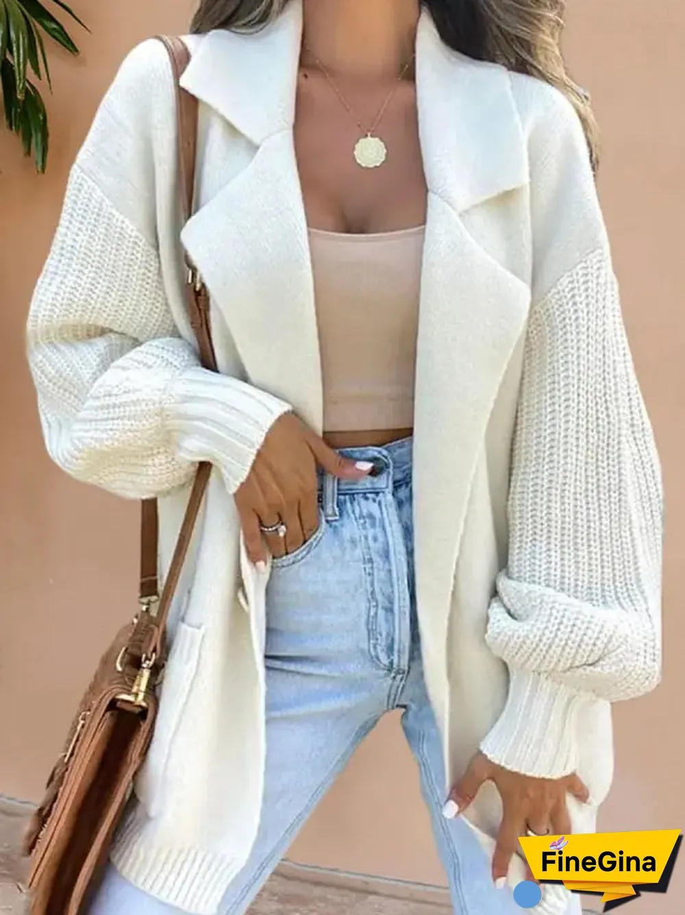 White Plain Open Front Cardigan