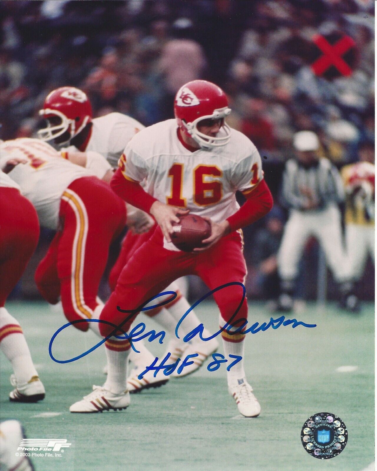 Len Dawson autographed 8x10 Kansas City Chiefs HOF 87#8