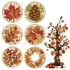 6 pi&egrave;ces de peinture en diamant DIY de Thanksgiving, d&eacute;corations, d&eacute;corations en acrylique, pendentifs d&eacute;coratifs