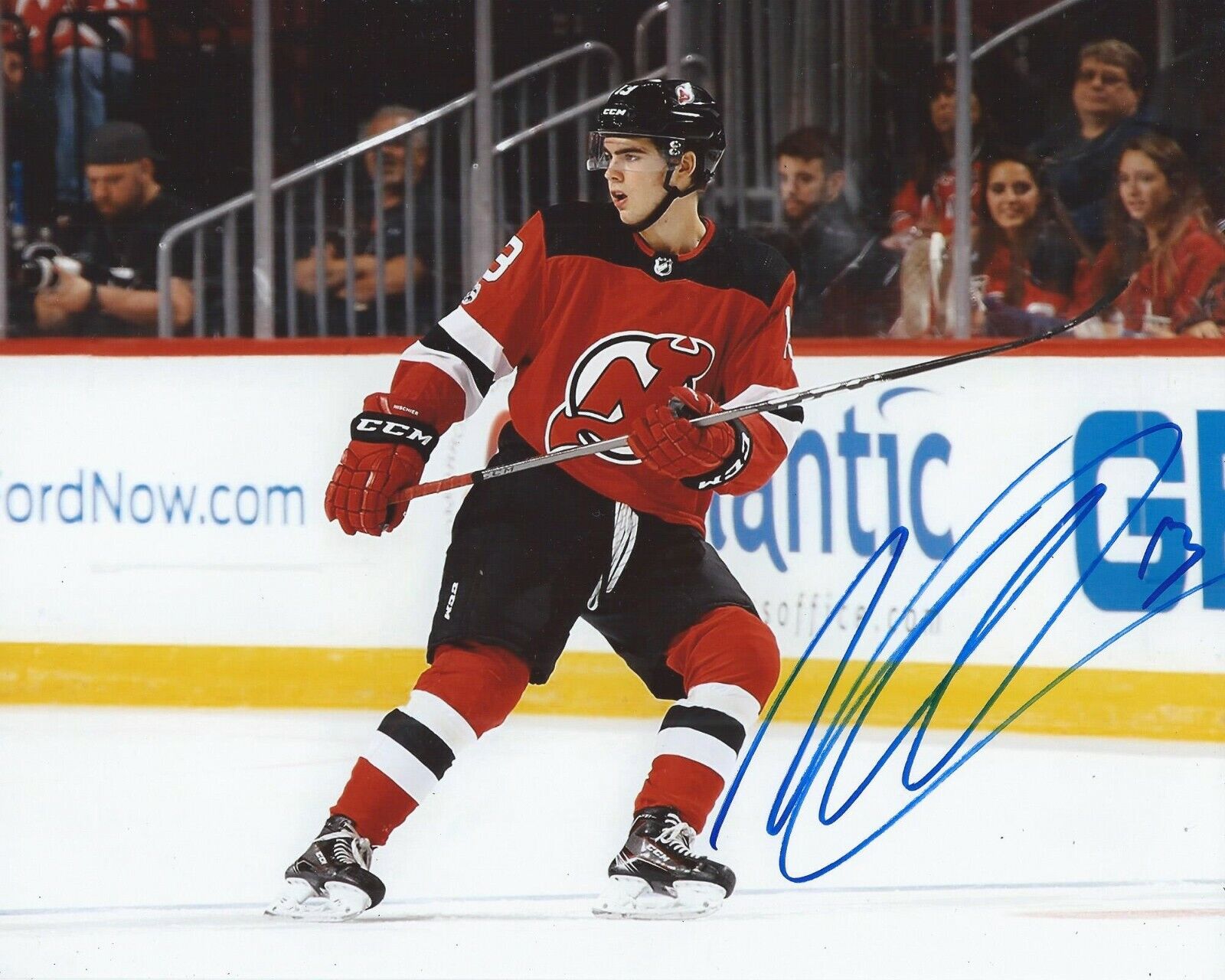 Nico Hischier Signed 8x10 Photo Poster painting New Jersey Devils Autographed COA B