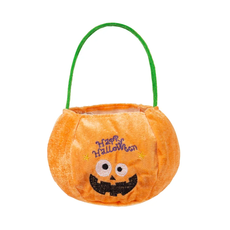 Pumpkin-Personalized 1 Name Pumpkin Halloween Orange Tote Bags, Custom Kids Halloween Trick or Treat Candy Bags with Name