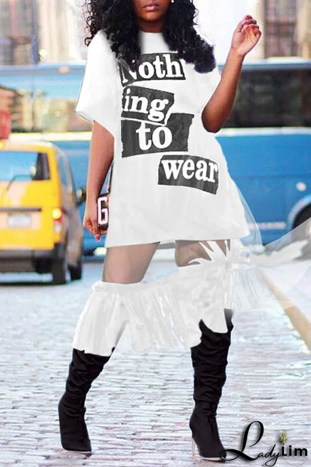 Black Casual Print Split Joint O Neck Short Sleeve Two Pieces