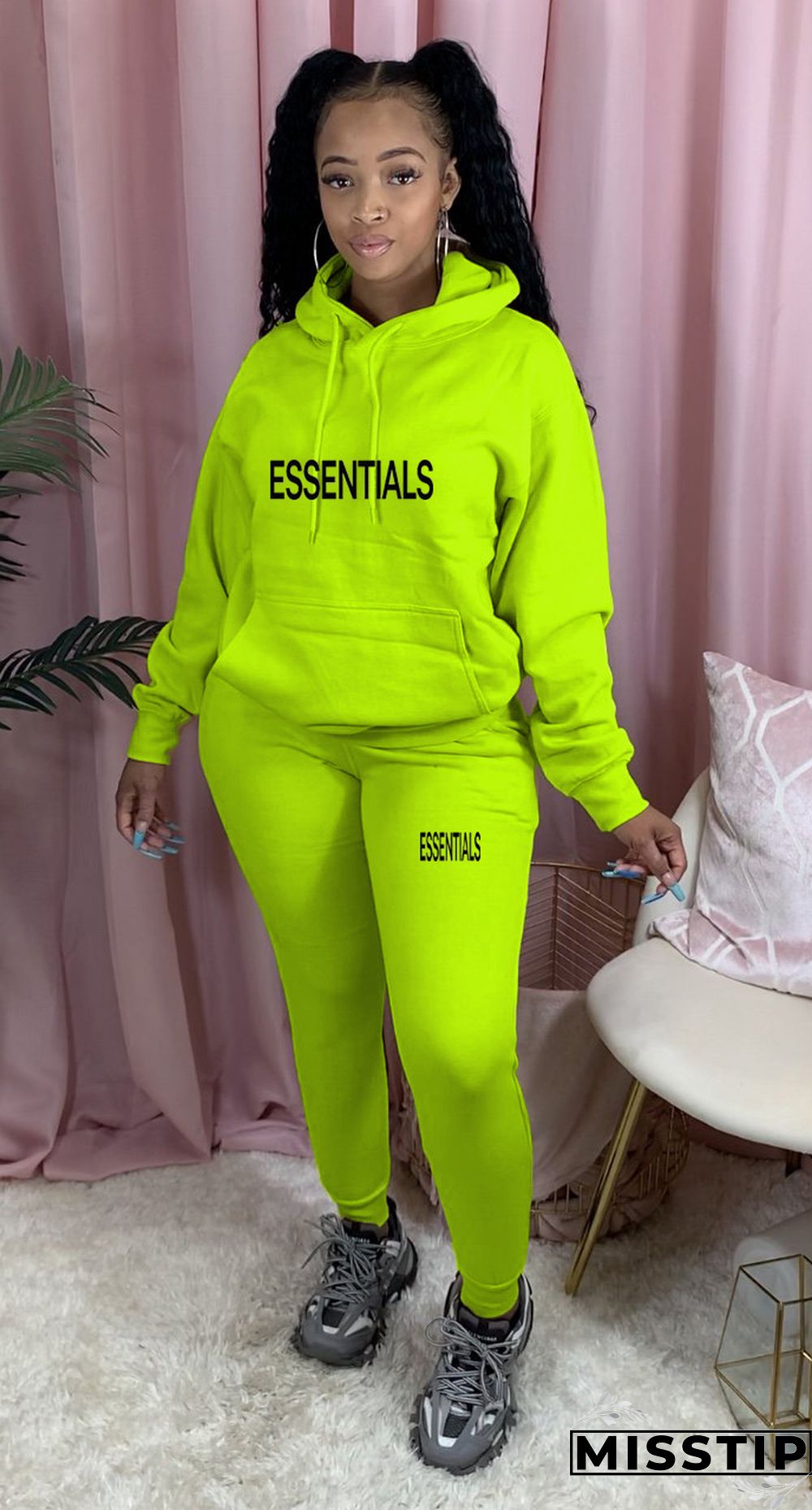 Winter Hooded Sweatshirt Skinny Pants Tracksuit