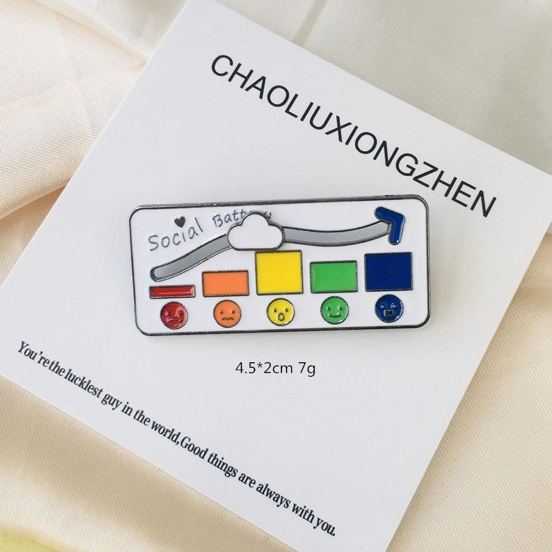 Mood Conversion Brooch Personality Slidable Social Power Expression Metal Badge Women’s Jewelry Accessories Pin