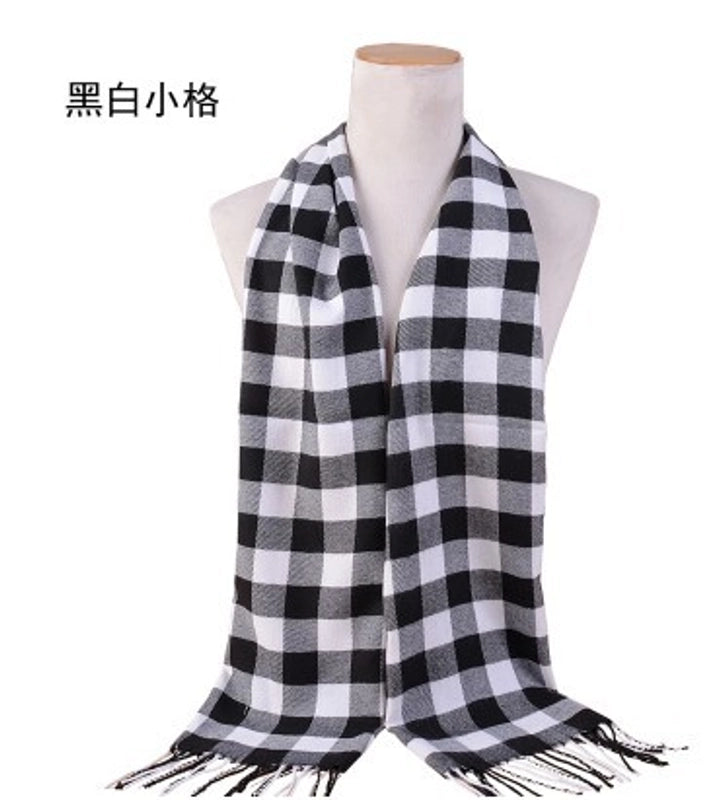 Autumn And Winter New Men’s Scarf Warm Korean Style British Plaid Cashmere Versatile Classic Men’s And Women’s Student Scarf