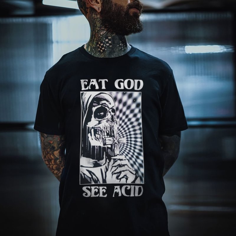 Eat God See Acid printed designer t-shirt -  