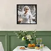 White Dressed Beauty Partial Drill Diamond Painting Kit 30x30cm